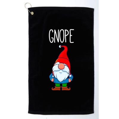 Funny Scandinavian Nope Gnope Tomte Garden Gnome Gift Platinum Collection Golf Towel