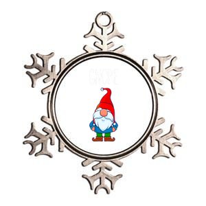 Funny Scandinavian Nope Gnope Tomte Garden Gnome Gift Metallic Star Ornament