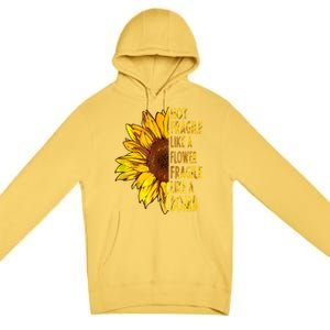 Feminist Sunflower, Not Fragile Like A Flower Fragile Like A Bomb Premium Pullover Hoodie