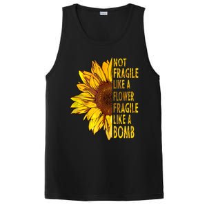 Feminist Sunflower, Not Fragile Like A Flower Fragile Like A Bomb PosiCharge Competitor Tank