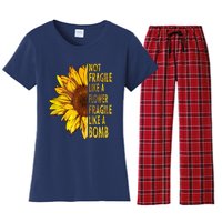 Feminist Sunflower, Not Fragile Like A Flower Fragile Like A Bomb Women's Flannel Pajama Set