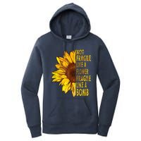 Feminist Sunflower, Not Fragile Like A Flower Fragile Like A Bomb Women's Pullover Hoodie