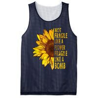 Feminist Sunflower, Not Fragile Like A Flower Fragile Like A Bomb Mesh Reversible Basketball Jersey Tank