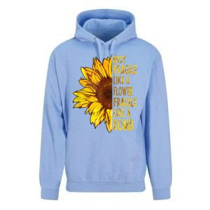 Feminist Sunflower, Not Fragile Like A Flower Fragile Like A Bomb Unisex Surf Hoodie