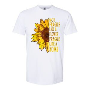 Feminist Sunflower, Not Fragile Like A Flower Fragile Like A Bomb Softstyle CVC T-Shirt