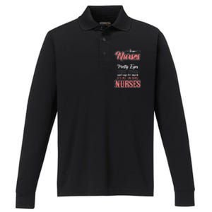 Funny Some Nurses Have Tattoos Pretty Eyes Thick Thighs Performance Long Sleeve Polo