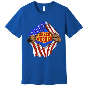 Funny Super Nursery Worker Hero Job Gift Premium T-Shirt