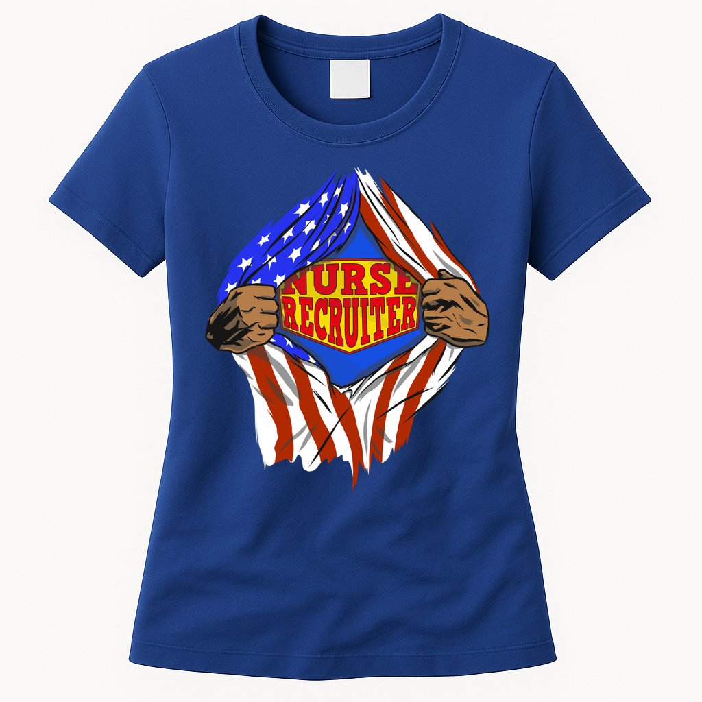 Funny Super Nurse Recruiter Hero Job Gift Womens T-Shirt