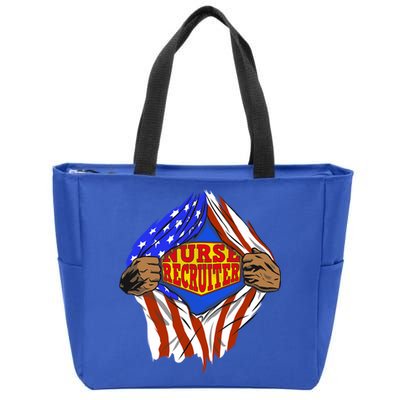 Funny Super Nurse Recruiter Hero Job Gift Zip Tote Bag