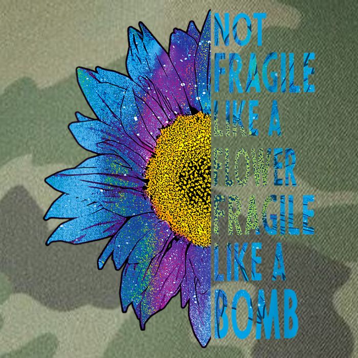 Feminist Sunflower, Not Fragile Like A Flower Fragile Like A Bomb Legacy Tie Dye Trucker Hat