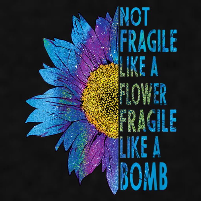 Feminist Sunflower, Not Fragile Like A Flower Fragile Like A Bomb Ladies PosiCharge Tri-Blend Wicking Tank