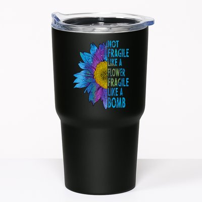 Feminist Sunflower, Not Fragile Like A Flower Fragile Like A Bomb Tumbler
