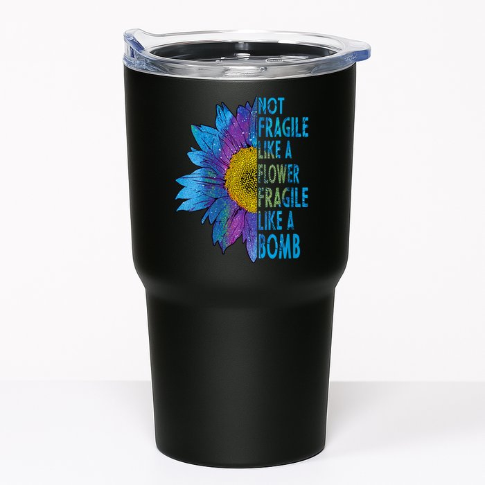 Feminist Sunflower, Not Fragile Like A Flower Fragile Like A Bomb Tumbler
