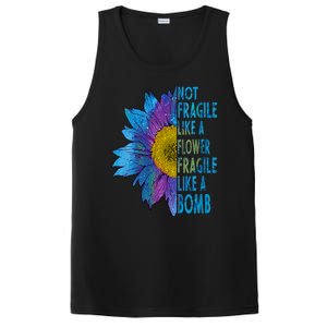 Feminist Sunflower, Not Fragile Like A Flower Fragile Like A Bomb PosiCharge Competitor Tank