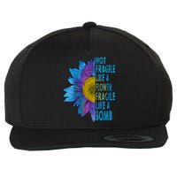 Feminist Sunflower, Not Fragile Like A Flower Fragile Like A Bomb Wool Snapback Cap