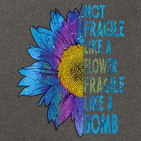 Feminist Sunflower, Not Fragile Like A Flower Fragile Like A Bomb Cotton Canvas Backpack