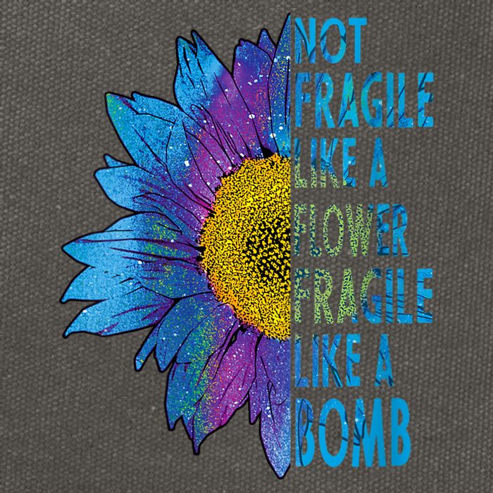 Feminist Sunflower, Not Fragile Like A Flower Fragile Like A Bomb Cotton Canvas Backpack