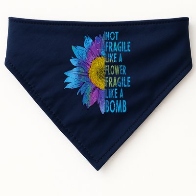 Feminist Sunflower, Not Fragile Like A Flower Fragile Like A Bomb USA-Made Doggie Bandana