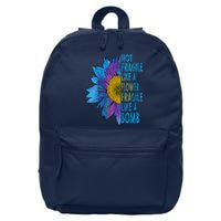 Feminist Sunflower, Not Fragile Like A Flower Fragile Like A Bomb 16 in Basic Backpack