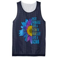 Feminist Sunflower, Not Fragile Like A Flower Fragile Like A Bomb Mesh Reversible Basketball Jersey Tank