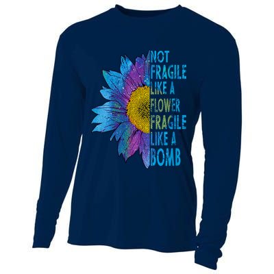 Feminist Sunflower, Not Fragile Like A Flower Fragile Like A Bomb Cooling Performance Long Sleeve Crew