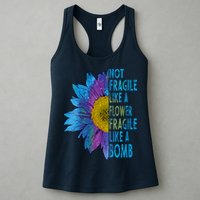 Feminist Sunflower, Not Fragile Like A Flower Fragile Like A Bomb Womens Tank Top