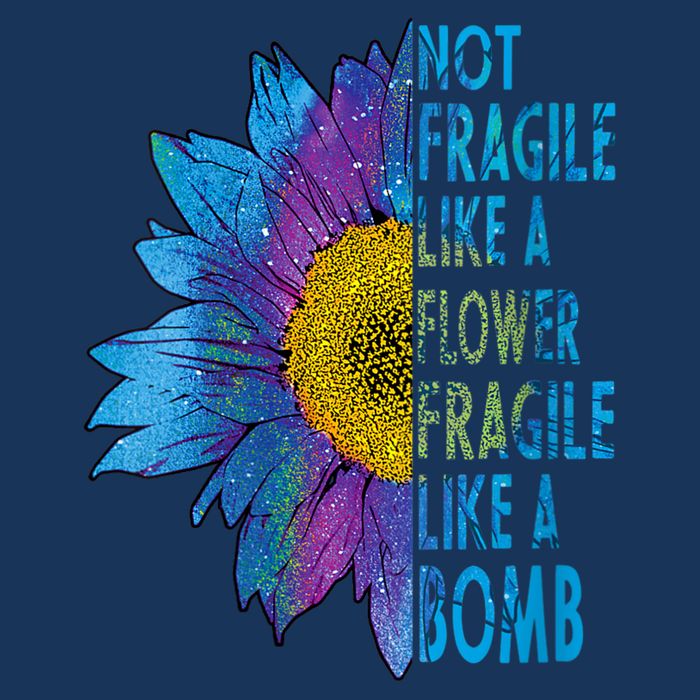 Feminist Sunflower, Not Fragile Like A Flower Fragile Like A Bomb Baby Bodysuit