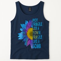 Feminist Sunflower, Not Fragile Like A Flower Fragile Like A Bomb Tank Top