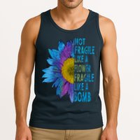 Feminist Sunflower, Not Fragile Like A Flower Fragile Like A Bomb Tank Top