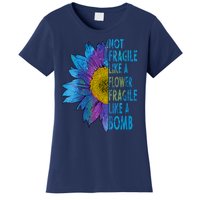 Feminist Sunflower, Not Fragile Like A Flower Fragile Like A Bomb Women's T-Shirt