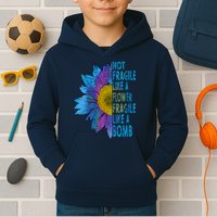 Feminist Sunflower, Not Fragile Like A Flower Fragile Like A Bomb Kids Hoodie