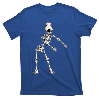 Flossing Skeleton Nurse Halloween Gift T-Shirt