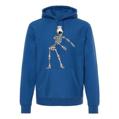 Flossing Skeleton Nurse Halloween Gift Premium Hoodie