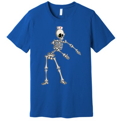 Flossing Skeleton Nurse Halloween Gift Premium T-Shirt