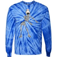 Flossing Skeleton Nurse Halloween Gift Tie-Dye Long Sleeve Shirt