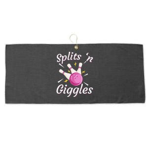 Funny Splits 'n Giggles Bowling Team Bowler Sports Player Large Microfiber Waffle Golf Towel