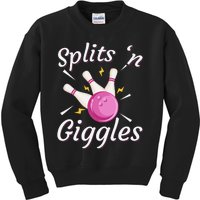 Funny Splits 'n Giggles Bowling Team Bowler Sports Player Kids Sweatshirt