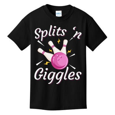 Funny Splits 'n Giggles Bowling Team Bowler Sports Player Kids T-Shirt