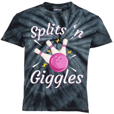 Funny Splits 'n Giggles Bowling Team Bowler Sports Player Kids Tie-Dye T-Shirt