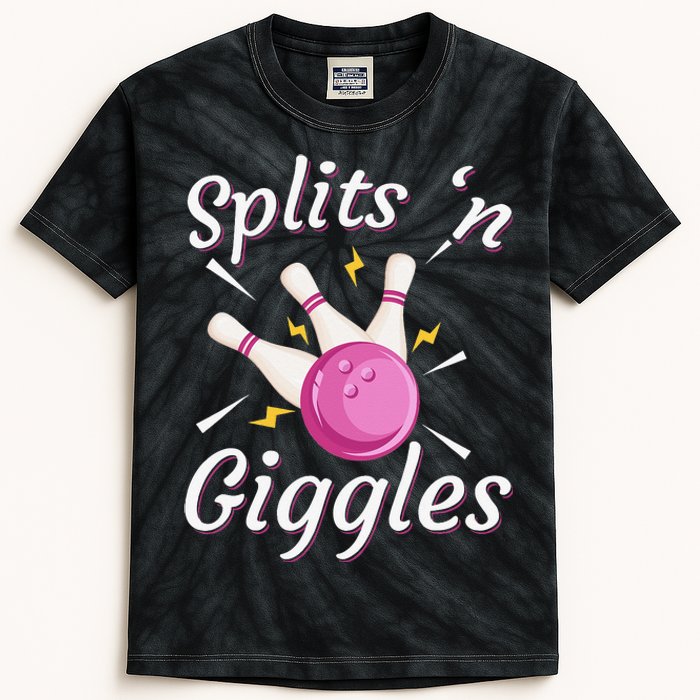 Funny Splits 'n Giggles Bowling Team Bowler Sports Player Kids Tie-Dye T-Shirt