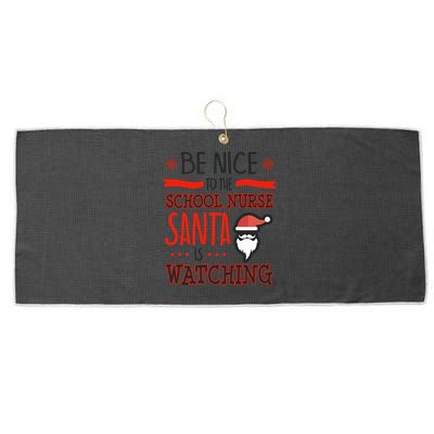 Funny School Nurse Ugly Christmas Santa Is Watching Gift Large Microfiber Waffle Golf Towel