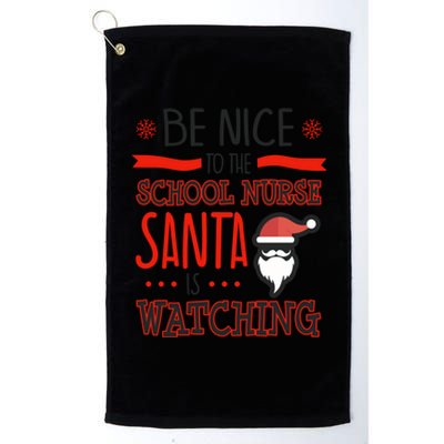 Funny School Nurse Ugly Christmas Santa Is Watching Gift Platinum Collection Golf Towel