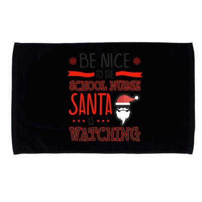 Funny School Nurse Ugly Christmas Santa Is Watching Gift Microfiber Hand Towel