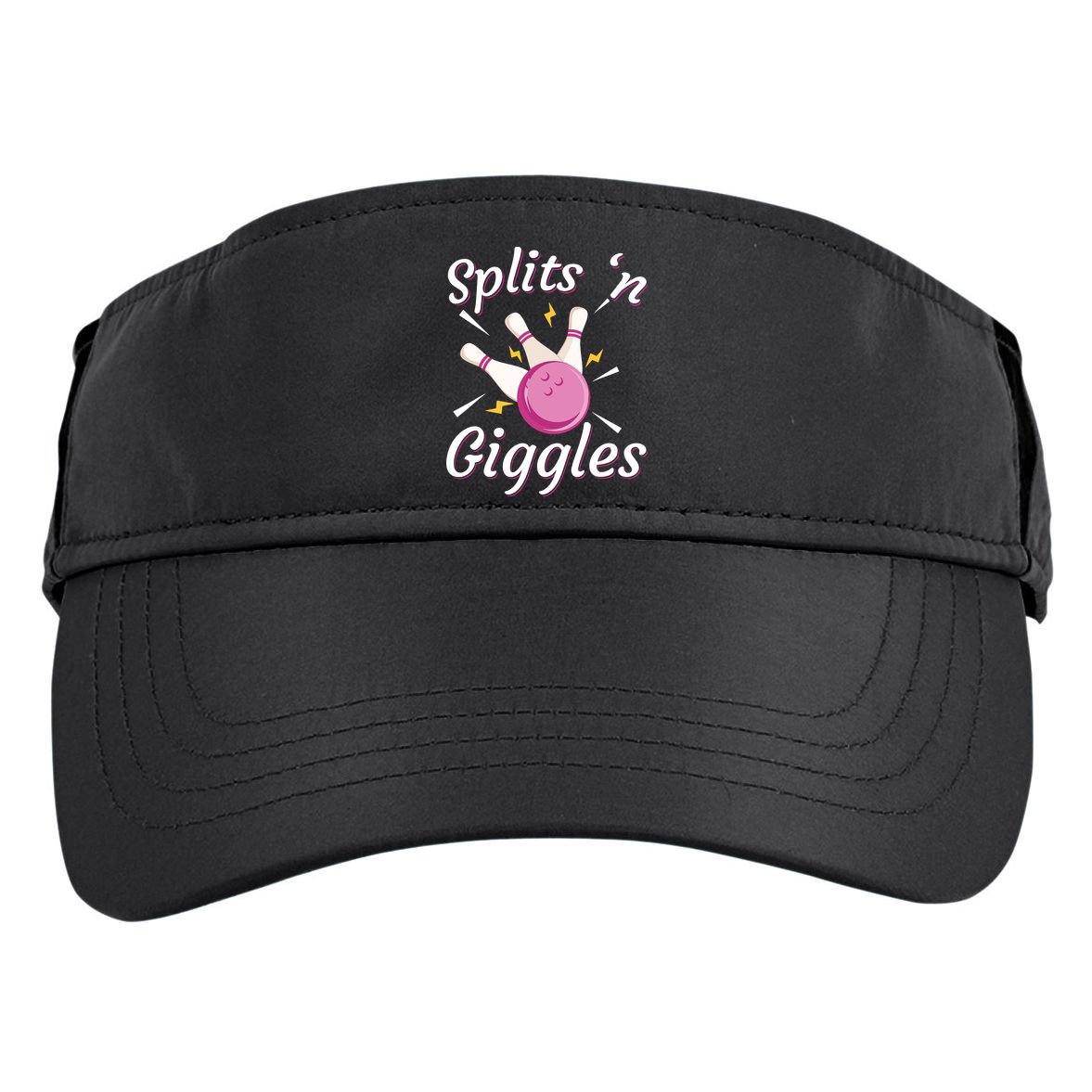 Funny Splits 'N Giggles Bowling Team Bowler Sports Player Adult Drive Performance Visor