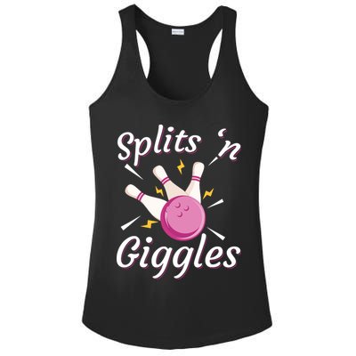 Funny Splits 'N Giggles Bowling Team Bowler Sports Player Ladies PosiCharge Competitor Racerback Tank