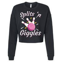 Funny Splits 'N Giggles Bowling Team Bowler Sports Player Cropped Pullover Crew