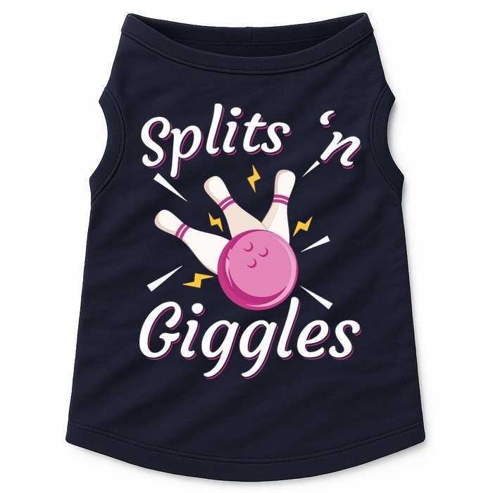 Funny Splits 'N Giggles Bowling Team Bowler Sports Player Doggie Tank