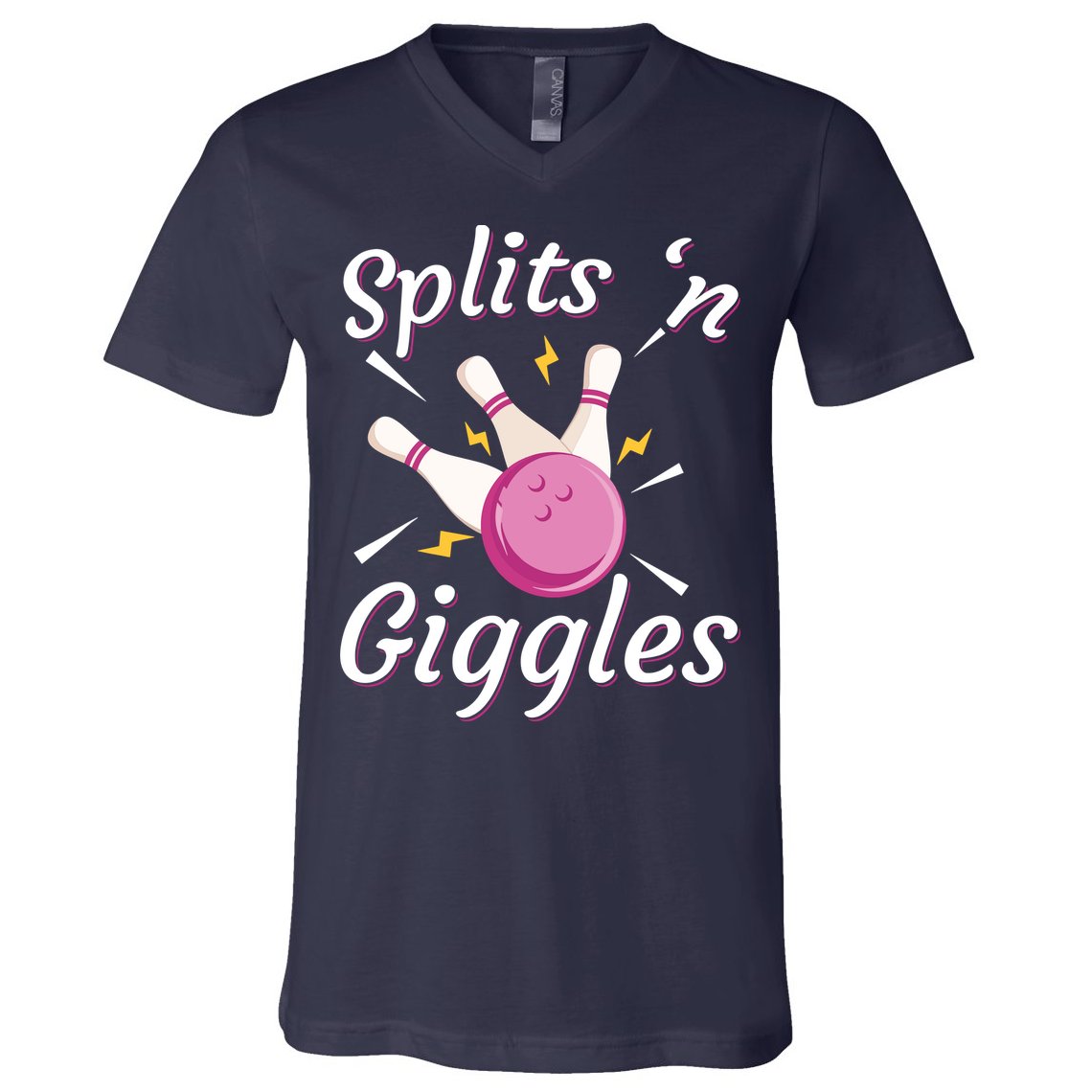 Funny Splits 'N Giggles Bowling Team Bowler Sports Player V-Neck T-Shirt