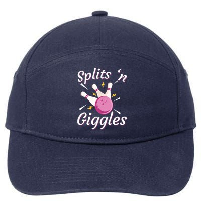 Funny Splits 'N Giggles Bowling Team Bowler Sports Player 7-Panel Snapback Hat