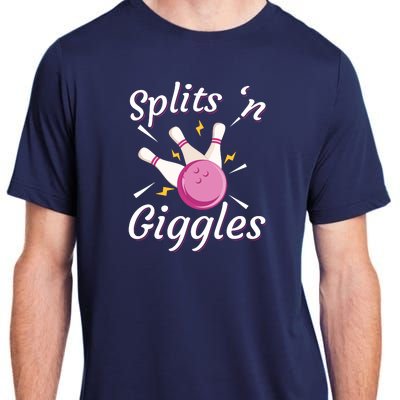 Funny Splits 'N Giggles Bowling Team Bowler Sports Player Adult ChromaSoft Performance T-Shirt